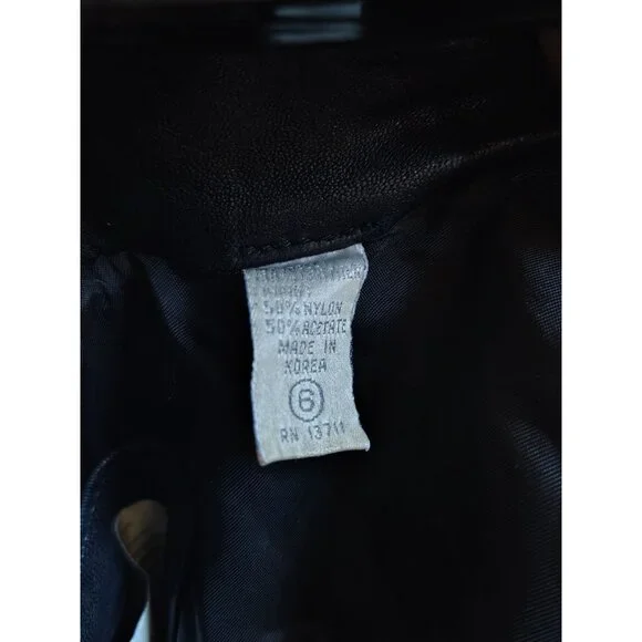 Genuine Leather Black Blazer Jacket Women's - Picture 3 of 4